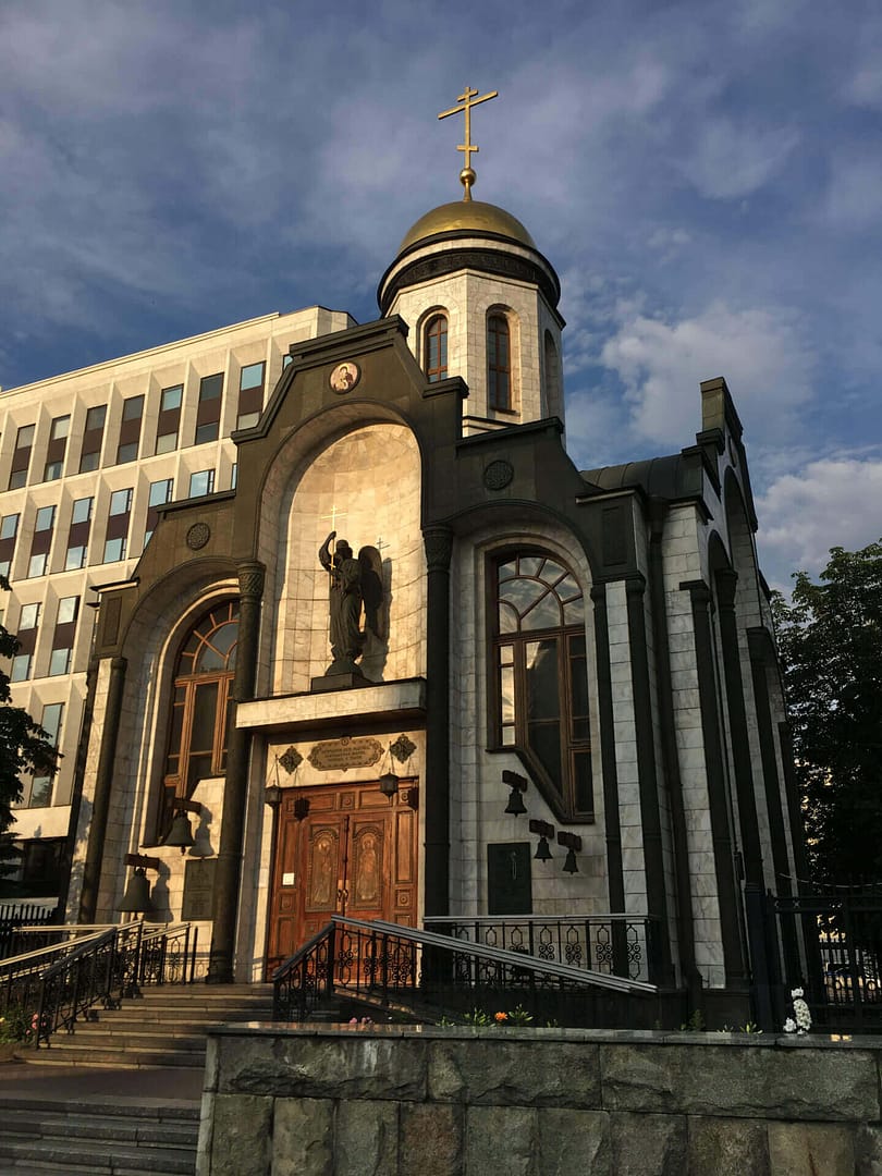 Gothic Russian Church during Golden Hour