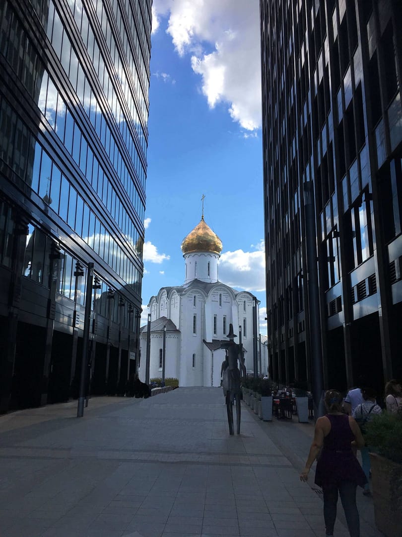 White Russian Church with Gold Dome